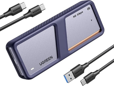 UGREEN Caja SSD M.2 NVMe PCIe 40 Gbps, Carcasa M.2 UASP Trim USB 4.0, Caja SSD M.2 de 2230/2242/2260/2280 con M-Key o M+B Key, Compatible con 970 EVO Plus 980 Pro WD SN770 Kingston